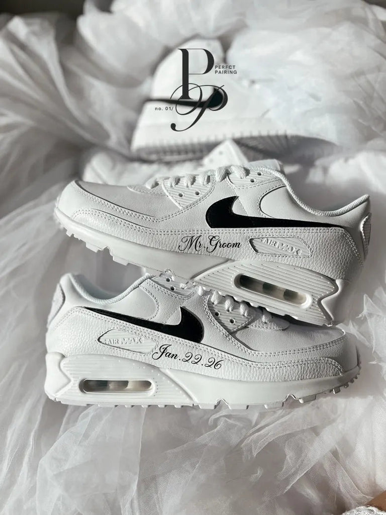 Custom Nike Air Max White Personalized Text
