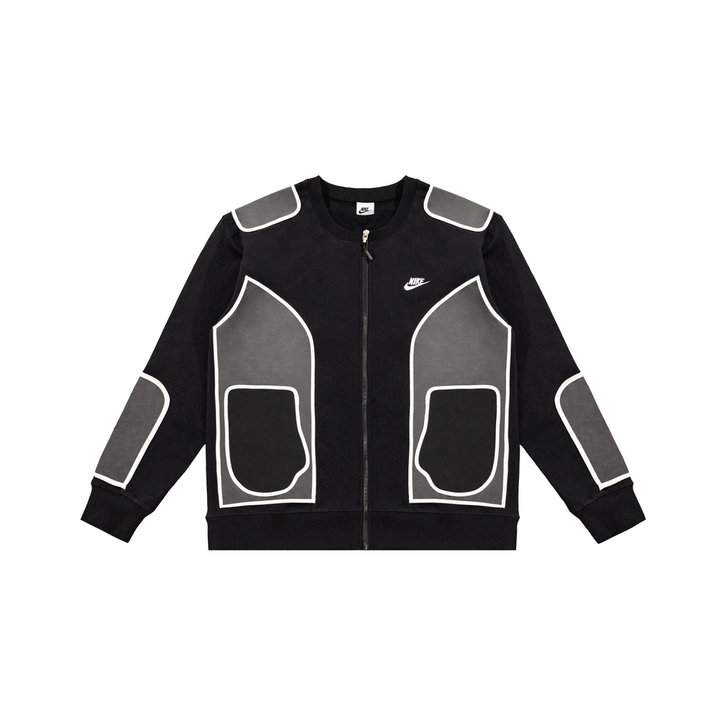 Custom Nike Sweatshirt Black Gray Geometric Design