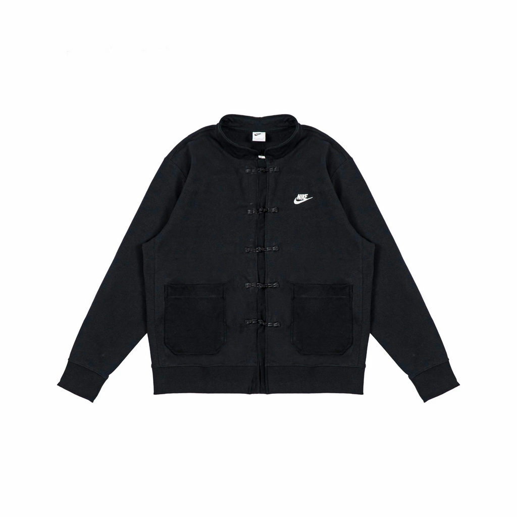 Custom Nike Sweatshirt Black With Chinese Knot Buttons