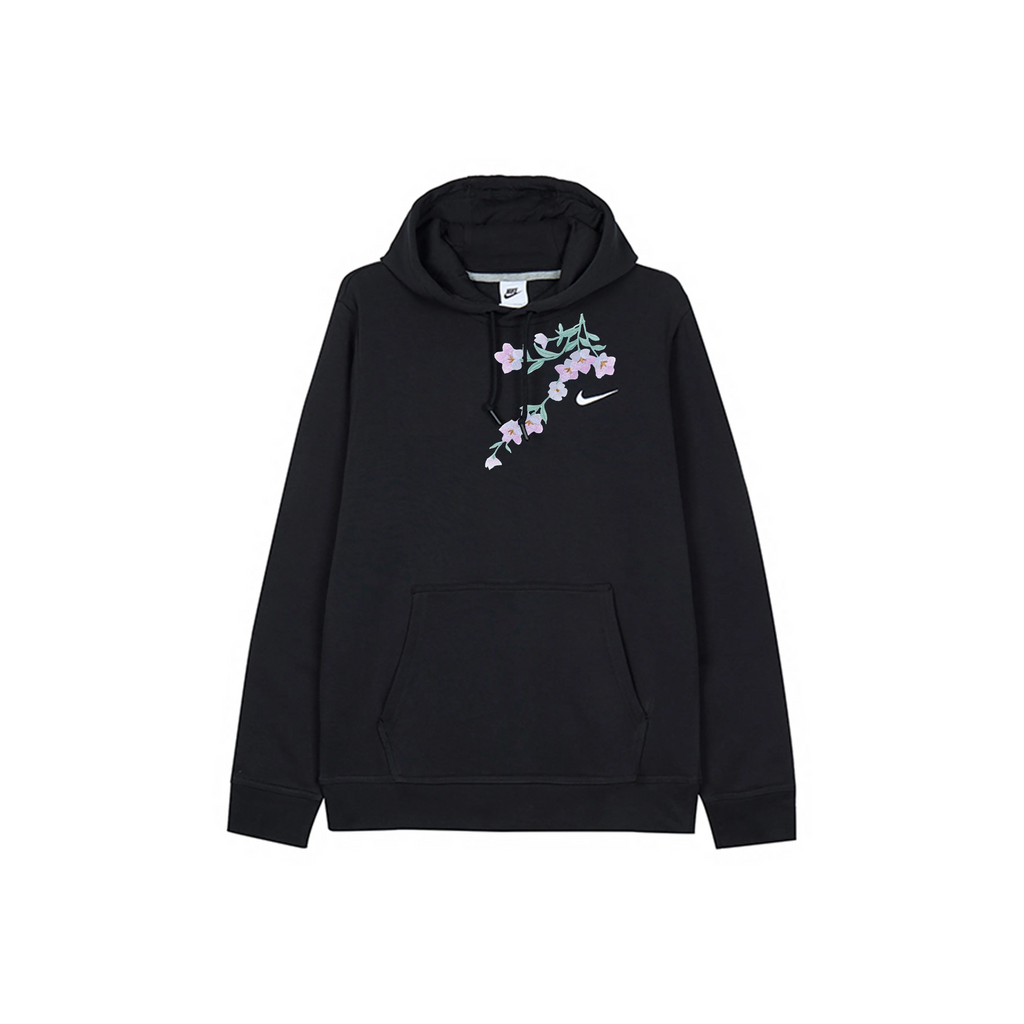Custom Nike Sweatshirt Black With Delicate Flower