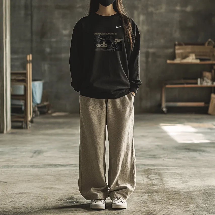 Custom Nike Sweatshirt Black With Descendants of God Graphic