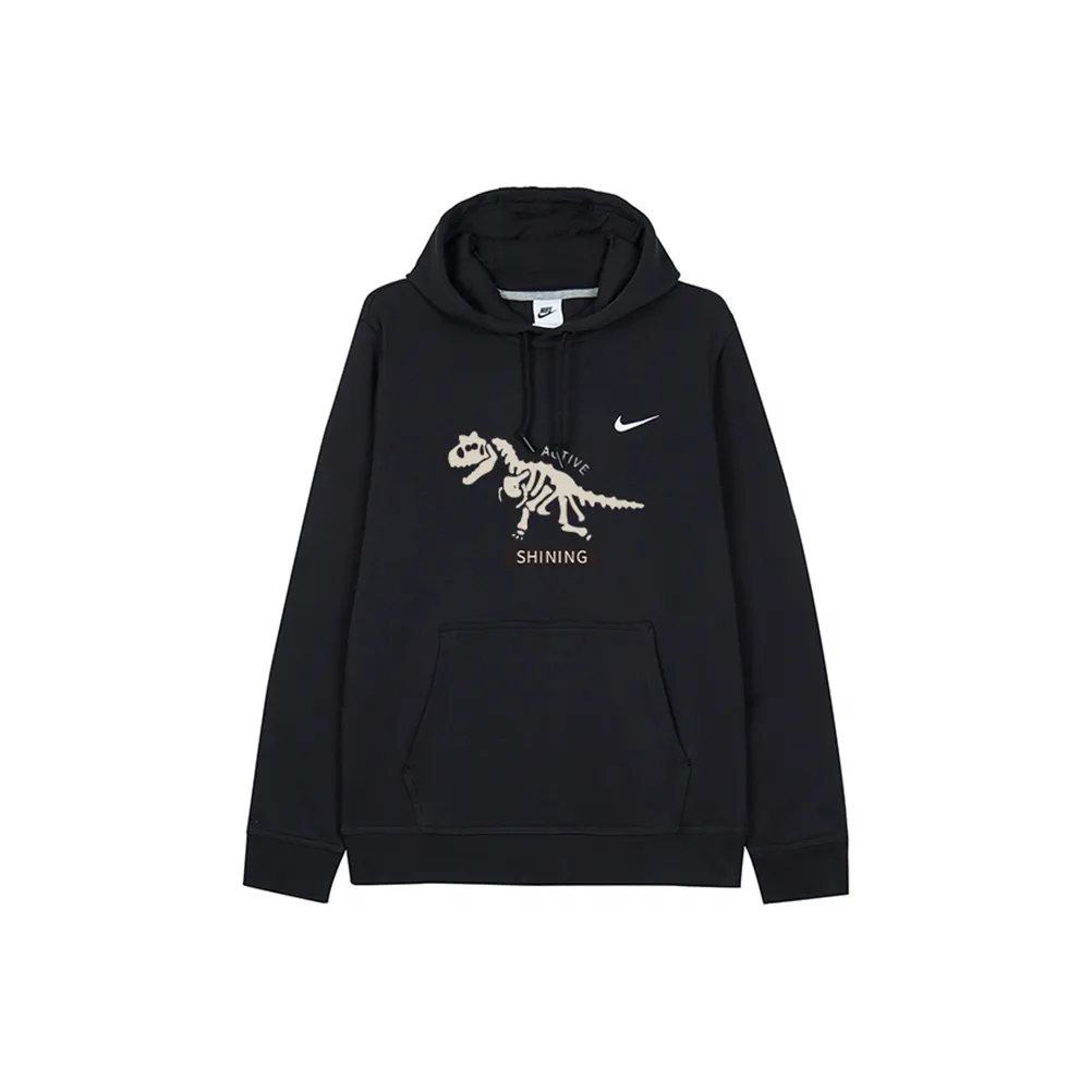 Custom Nike Sweatshirt Black With Dinosaur Skeleton Design