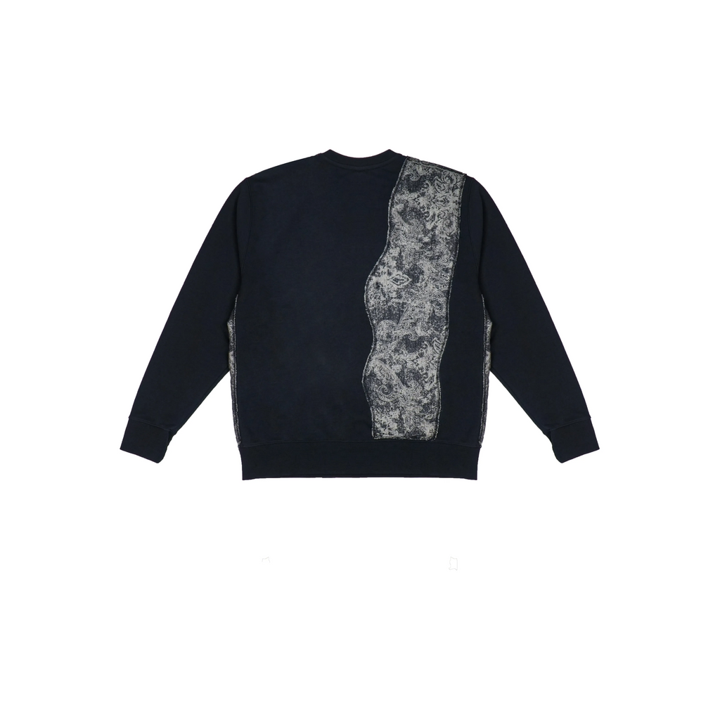 Custom Nike Sweatshirt Black With Grey Paisley Pattern