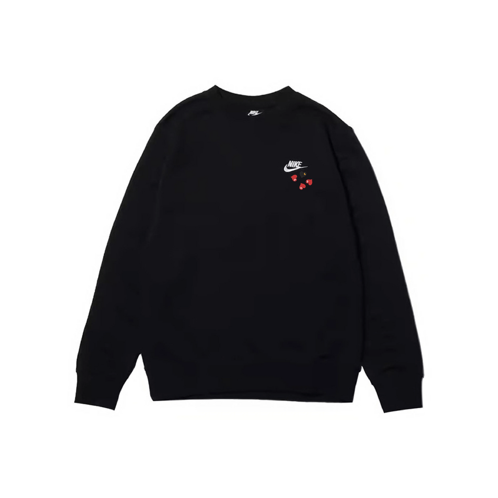 Custom Nike Sweatshirt Black With Heart Pattern