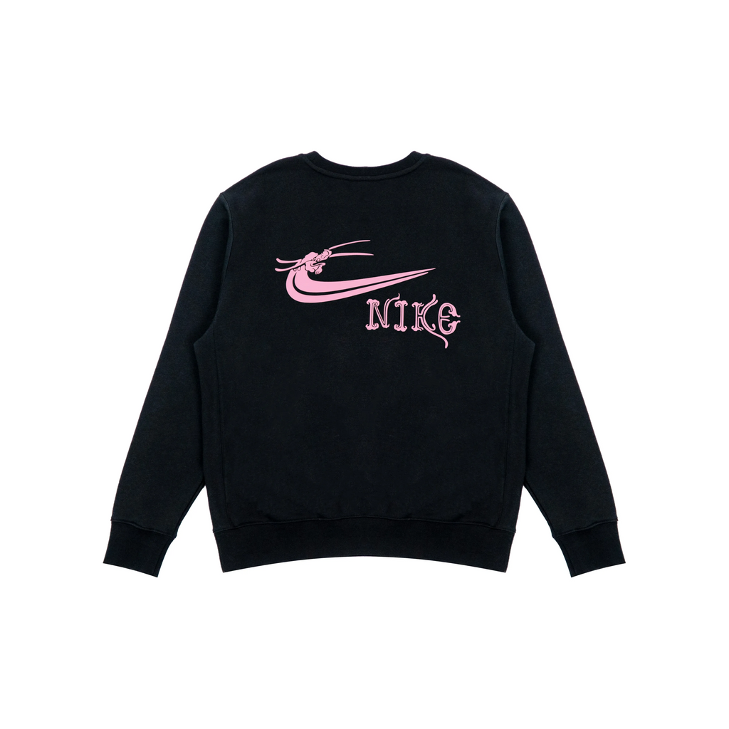 Custom Nike Sweatshirt Black With Pink Dragon Logo
