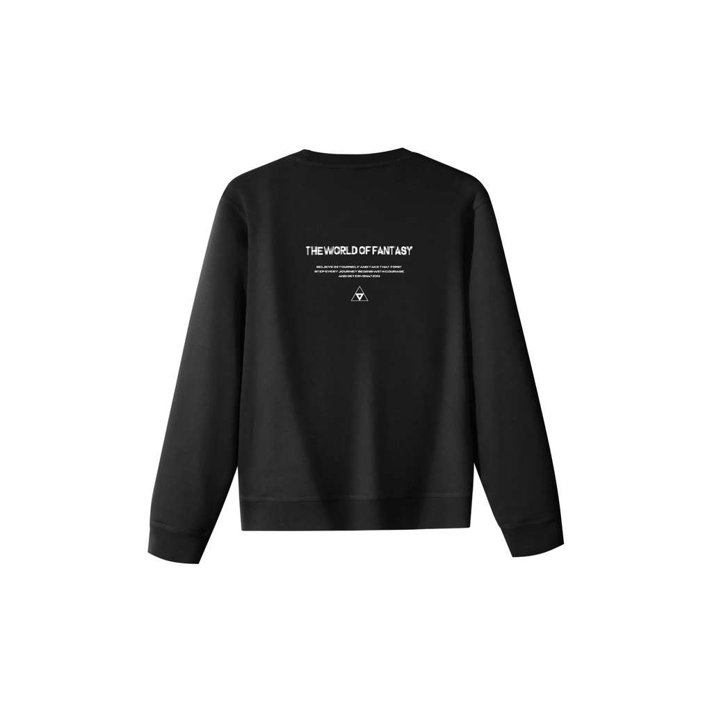 Custom Nike Sweatshirt Black With Retro Stamp Pattern