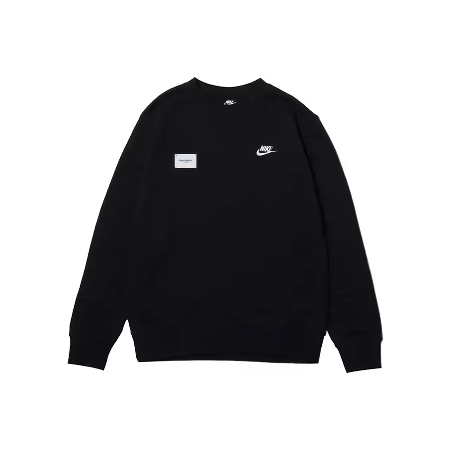 Custom Nike Sweatshirt Black With Small White Patch Design
