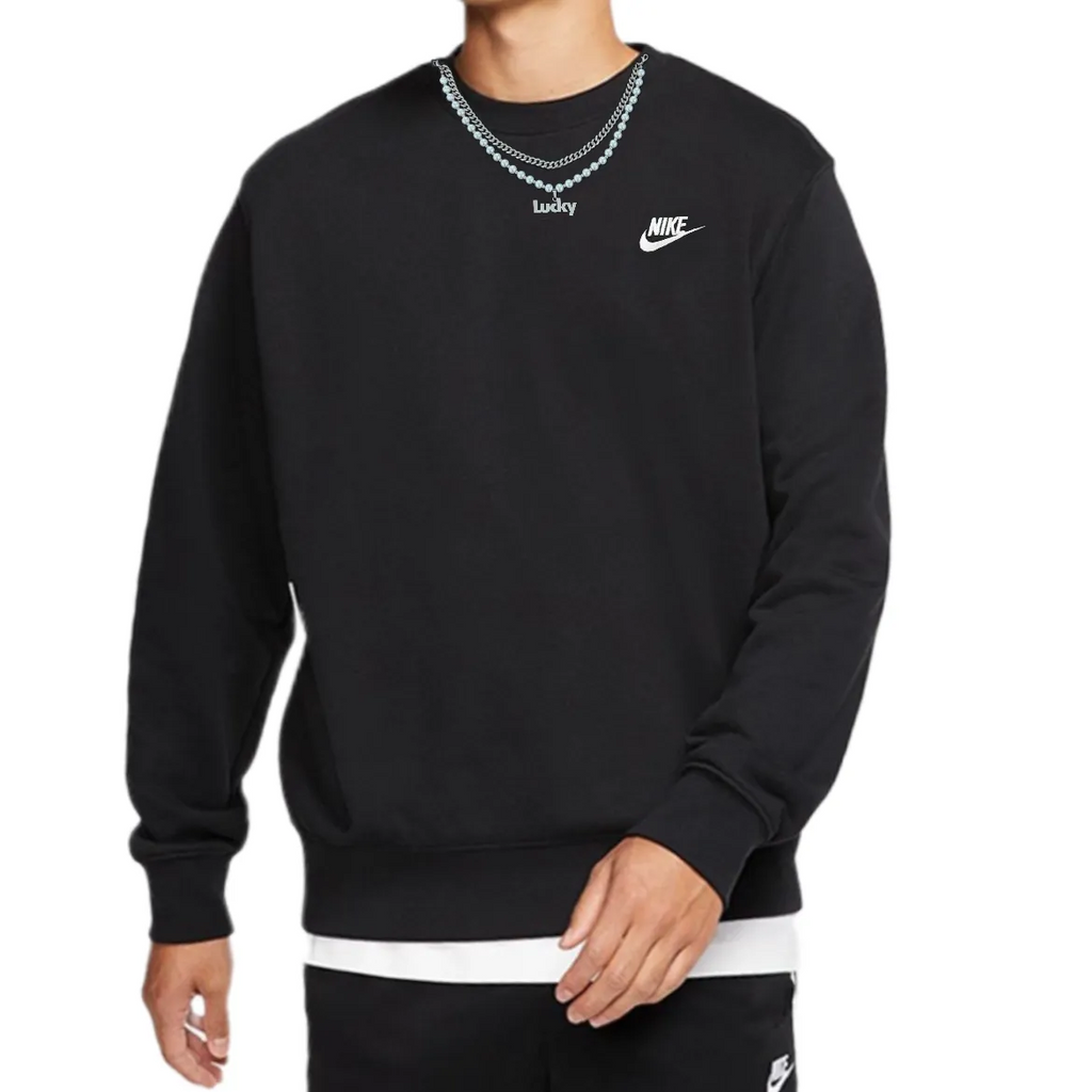 Custom Nike Sweatshirt Simple Black Aesthetic