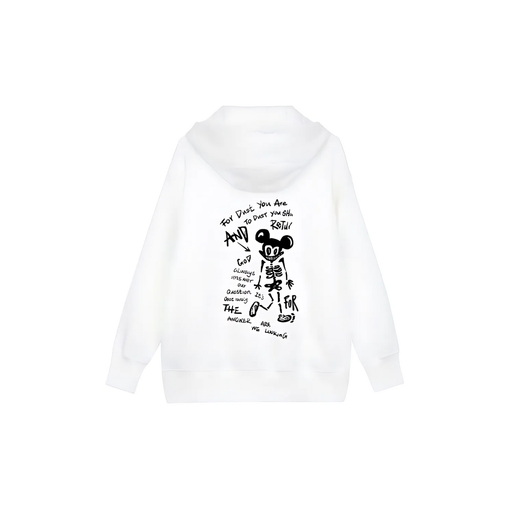 Custom Nike Sweatshirt White With HAnd - drawn Black Graphics