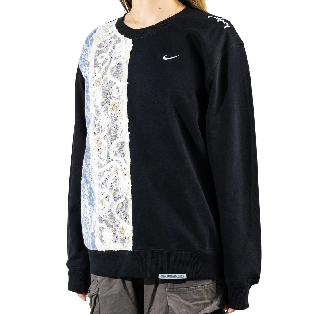 Custom Nike Sweatshirt With Asymmetrical Lace Panel