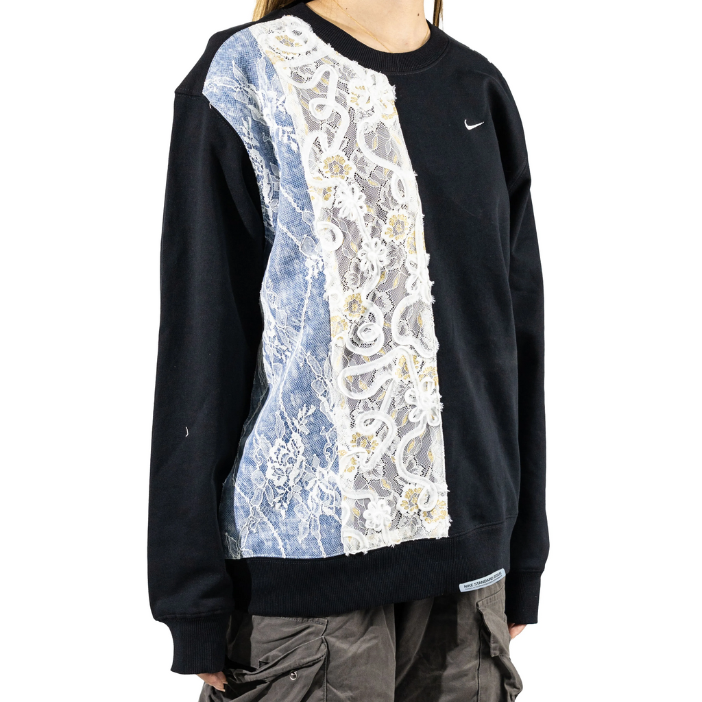 Custom Nike Sweatshirt With Asymmetrical Lace Panel