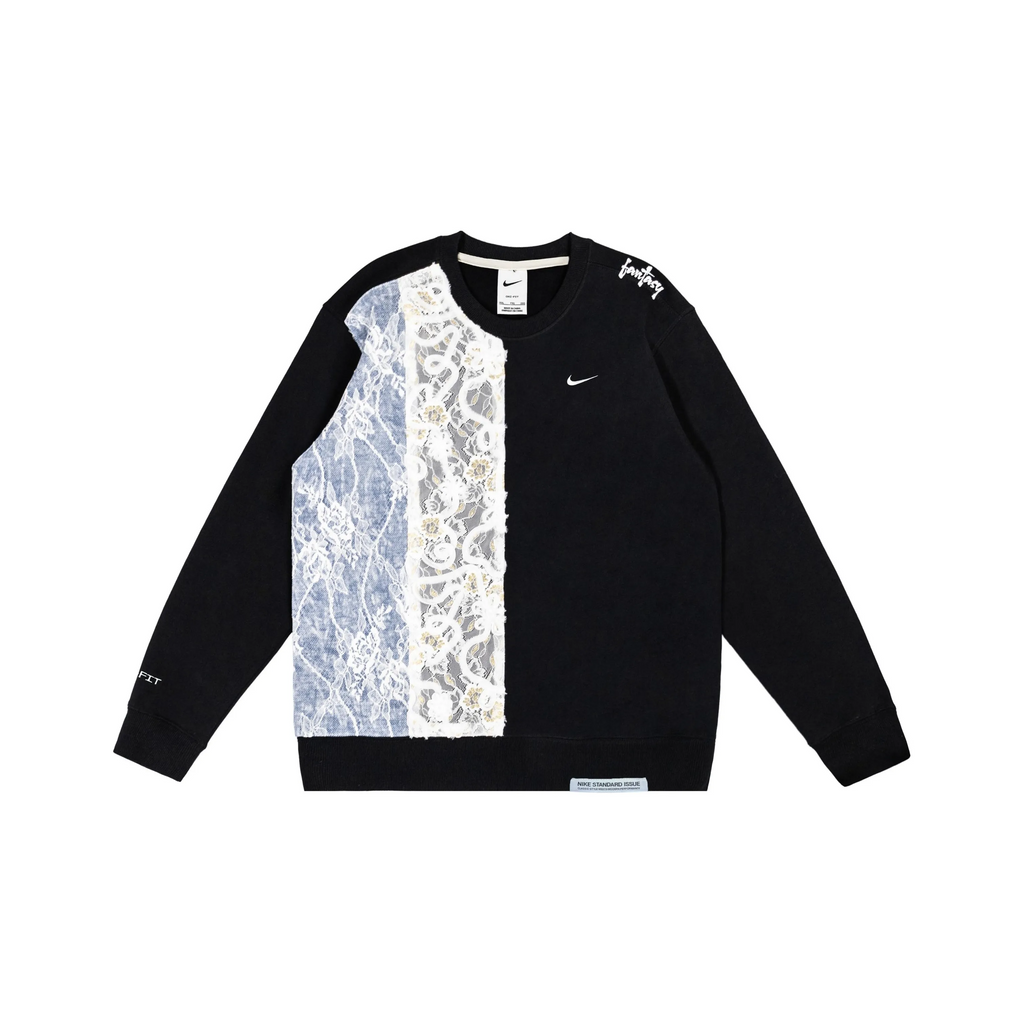 Custom Nike Sweatshirt With Asymmetrical Lace Panel