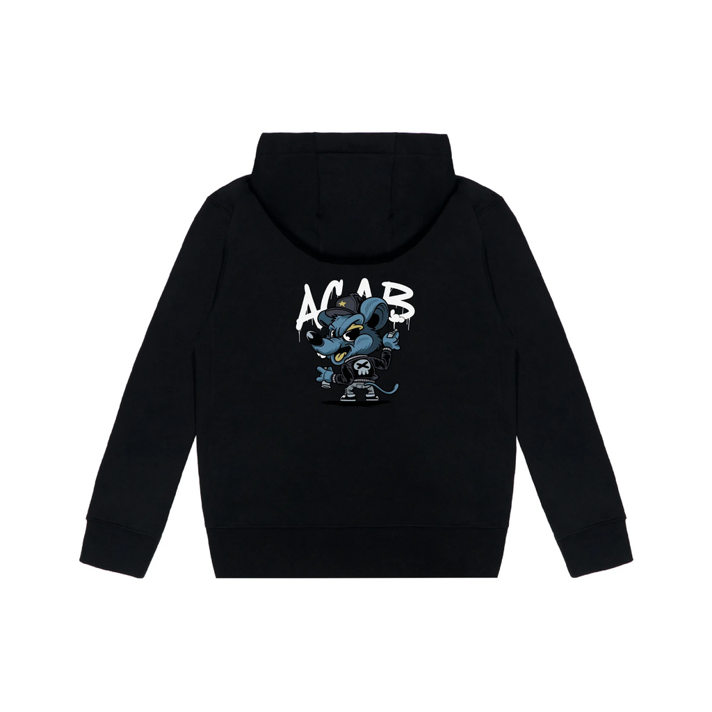 Custom Nike Sweatshirt With Blue Cartoon Rat Graphic on Black