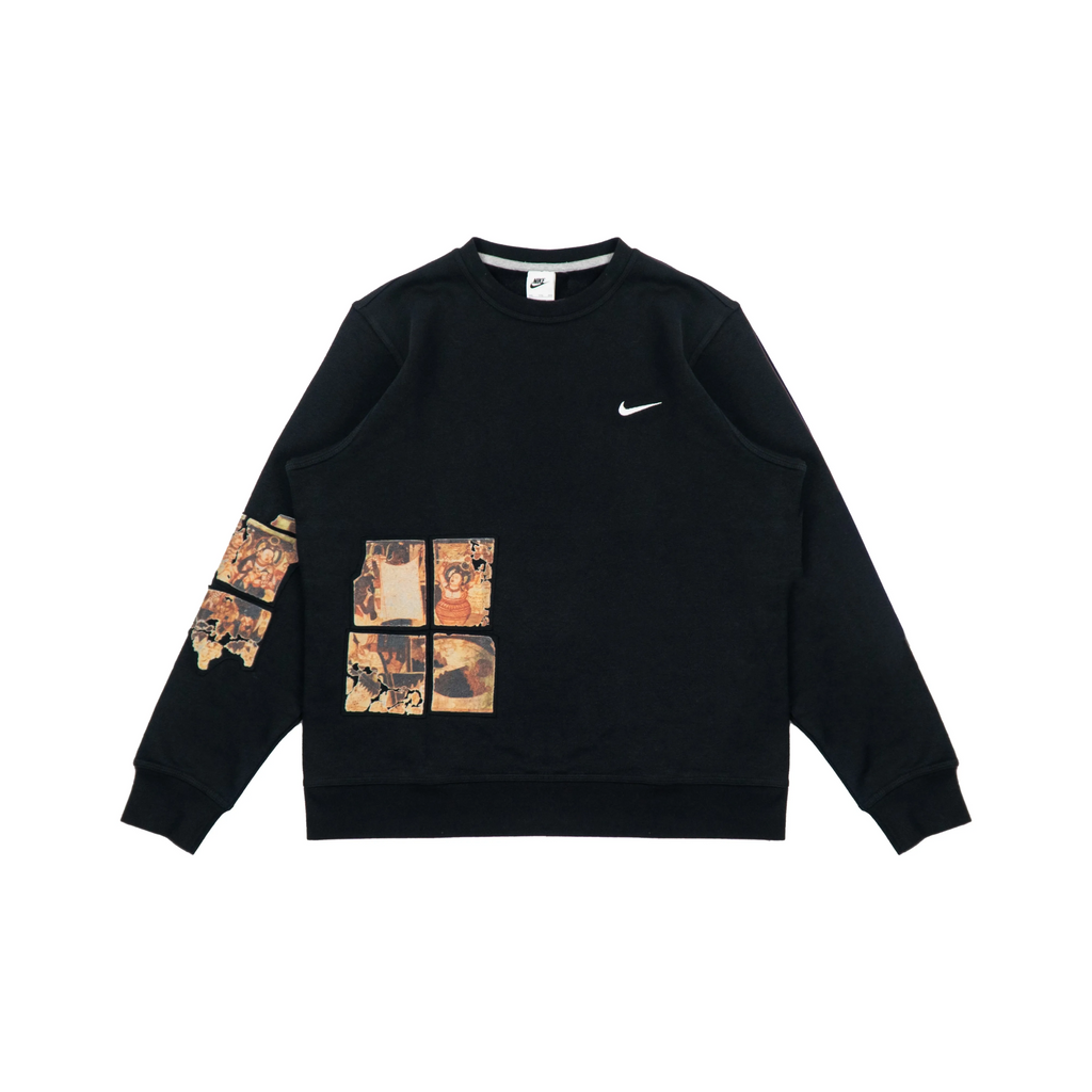 Custom Nike Sweatshirt With Vintage - Style Patchwork Design