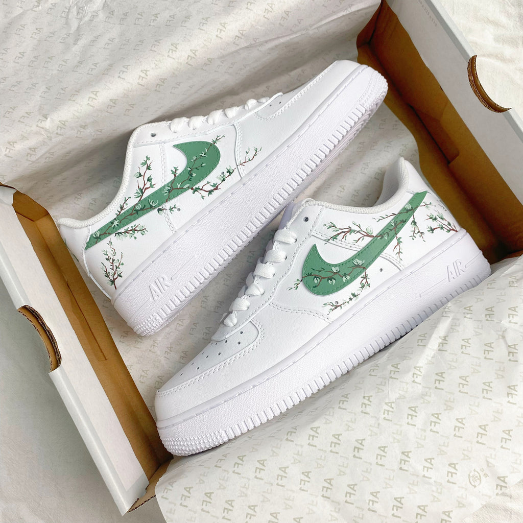 Custom Air Force 1 Green Branches And Leaves