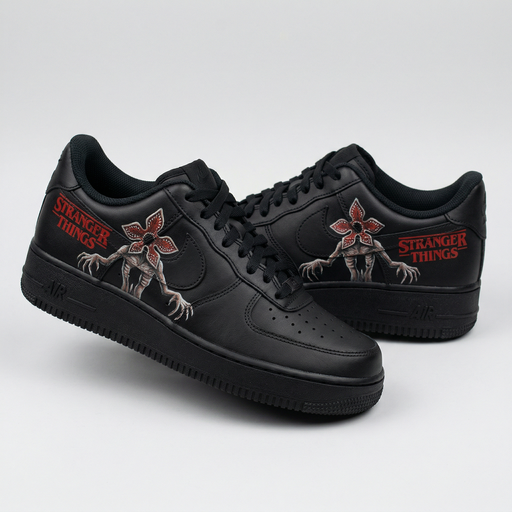 Stranger Things Demogorgon Black Custom AF1 – customasurprise